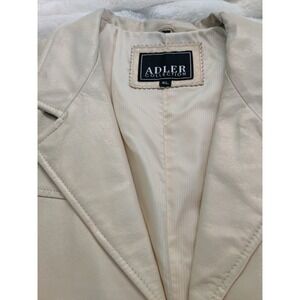 Adler Collection Men's Beige Genuine Leather Blazer, Button, Lined, XL